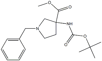 methyl 1-benzyl-3-(tert-butoxycarbonylamino)pyrrolidine-3-carboxylate Struktur