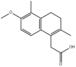 2-(6-Methoxy-2,5-dimethyl-3,4-dihydronaphthalen-1-yl)acetic acid Struktur