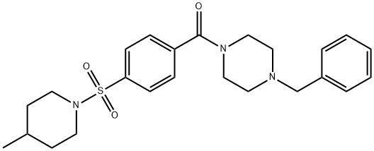 (4-benzylpiperazin-1-yl){4-[(4-methylpiperidin-1-yl)sulfonyl]phenyl}methanone Struktur