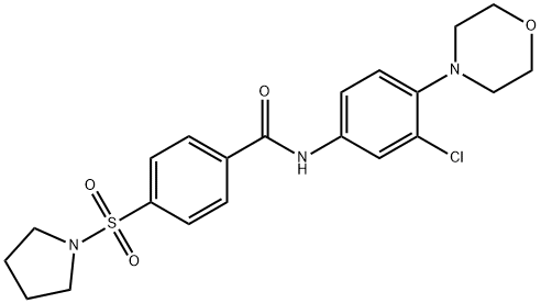 N-[3-chloro-4-(morpholin-4-yl)phenyl]-4-(pyrrolidin-1-ylsulfonyl)benzamide Struktur