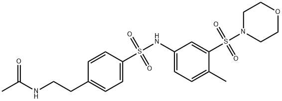 N-[2-(4-{[4-methyl-3-(morpholin-4-ylsulfonyl)phenyl]sulfamoyl}phenyl)ethyl]acetamide Struktur