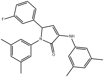 1-(3,5-dimethylphenyl)-3-[(3,5-dimethylphenyl)amino]-5-(3-fluorophenyl)-1,5-dihydro-2H-pyrrol-2-one Struktur