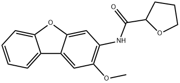 N-(2-methoxydibenzo[b,d]furan-3-yl)tetrahydrofuran-2-carboxamide Struktur