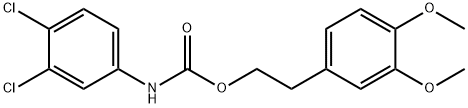 2-(3,4-dimethoxyphenyl)ethyl 3,4-dichlorophenylcarbamate Struktur