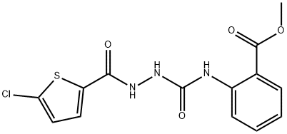 methyl 2-(2-(5-chlorothiophene-2-carbonyl)hydrazinecarboxamido)benzoate Struktur