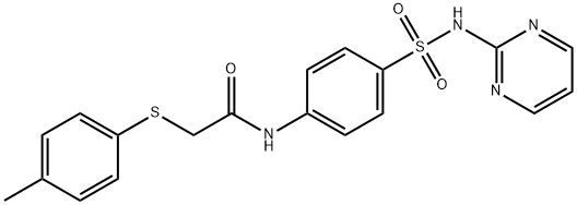 2-[(4-methylphenyl)sulfanyl]-N-[4-(pyrimidin-2-ylsulfamoyl)phenyl]acetamide Struktur