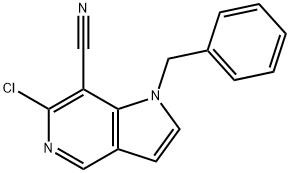 1-Benzyl-6-chloro-1H-pyrrolo[3,2-c]pyridine-7-carbonitrile Struktur