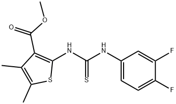 methyl 2-(3-(3,4-difluorophenyl)thioureido)-4,5-dimethylthiophene-3-carboxylate Struktur