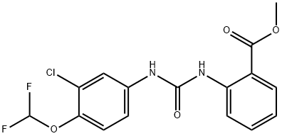 methyl 2-(3-(3-chloro-4-(difluoromethoxy)phenyl)ureido)benzoate Struktur