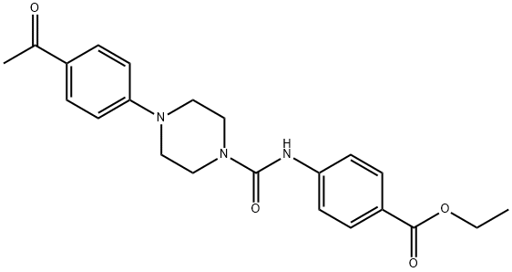 ethyl 4-(4-(4-acetylphenyl)piperazine-1-carboxamido)benzoate Struktur