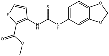 methyl 3-(3-(benzo[d][1,3]dioxol-5-yl)thioureido)thiophene-2-carboxylate Struktur