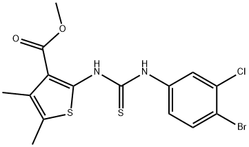 methyl 2-(3-(4-bromo-3-chlorophenyl)thioureido)-4,5-dimethylthiophene-3-carboxylate Struktur