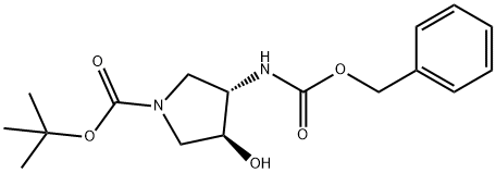 (3S,4S)-1-Boc-4-(Cbz-amino)-3-pyrrolidinol Struktur