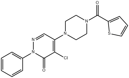 4-chloro-2-phenyl-5-[4-(thiophen-2-ylcarbonyl)piperazin-1-yl]pyridazin-3(2H)-one Struktur