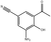 3-acetyl-5-amino-4-hydroxybenzonitrile Struktur