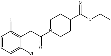 ethyl 1-(2-(2-chloro-6-fluorophenyl)acetyl)piperidine-4-carboxylate Struktur