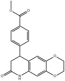 methyl 4-(7-oxo-2,3,6,7,8,9-hexahydro-[1,4]dioxino[2,3-g]quinolin-9-yl)benzoate Struktur