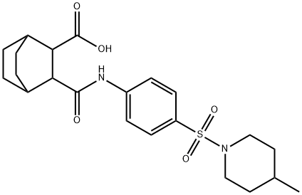 3-((4-((4-methylpiperidin-1-yl)sulfonyl)phenyl)carbamoyl)bicyclo[2.2.2]octane-2-carboxylic acid Struktur