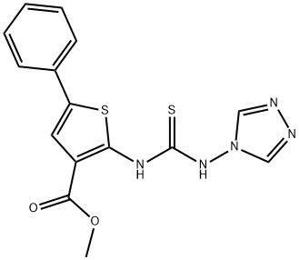 methyl 2-(3-(4H-1,2,4-triazol-4-yl)thioureido)-5-phenylthiophene-3-carboxylate Struktur