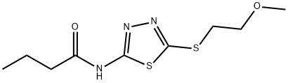 N-{5-[(2-methoxyethyl)sulfanyl]-1,3,4-thiadiazol-2-yl}butanamide Struktur