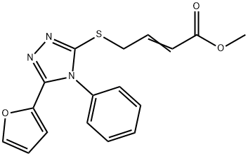 (E)-methyl 4-((5-(furan-2-yl)-4-phenyl-4H-1,2,4-triazol-3-yl)thio)but-2-enoate Struktur