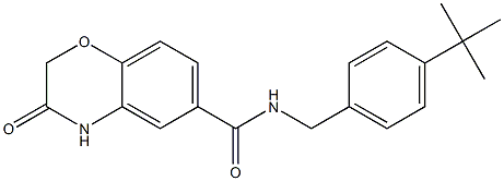 N-(4-tert-butylbenzyl)-3-oxo-3,4-dihydro-2H-1,4-benzoxazine-6-carboxamide Struktur