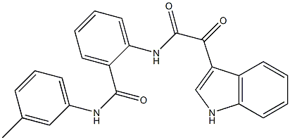 2-{[1H-indol-3-yl(oxo)acetyl]amino}-N-(3-methylphenyl)benzamide Struktur