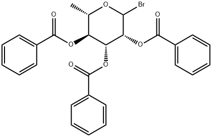 6-Deoxy-L-mannopyranosyl bromide tribenzoate Struktur