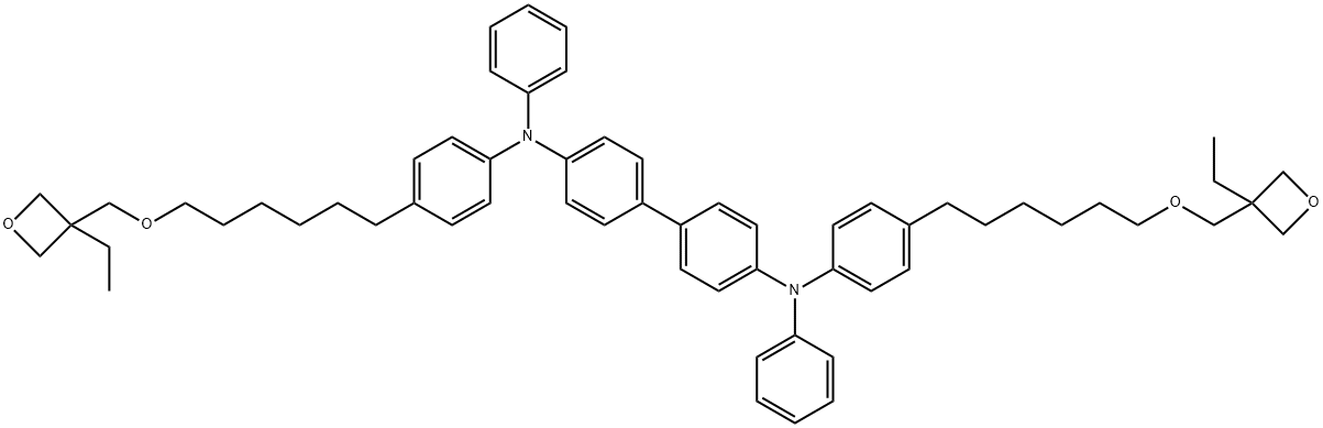 N4,N4'-bis(4-(6-((3-ethyloxetan-3-yl)methoxy)hexyl)phenyl)-N4,N4'-diphenyl-[1,1'-biphenyl]-4,4'-diamine Struktur