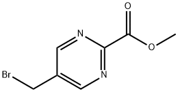 5-Bromomethyl-pyrimidine-2-carboxylic acid methyl ester Struktur