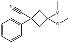 3,3-dimethoxy-1-phenyl-Cyclobutanecarbonitrile Struktur