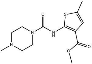 methyl 5-methyl-2-(4-methylpiperazine-1-carboxamido)thiophene-3-carboxylate Struktur