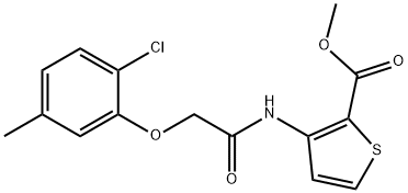 methyl 3-(2-(2-chloro-5-methylphenoxy)acetamido)thiophene-2-carboxylate Struktur