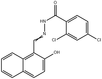 (E)-2,4-dichloro-N'-((2-hydroxynaphthalen-1-yl)methylene)benzohydrazide Struktur