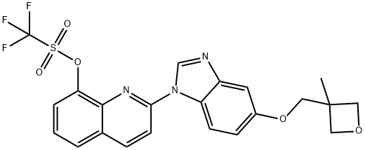 2-(5-((3-methyloxetan-3-yl)methoxy)-1H-benzo[d]imidazol-1-yl)quinolin-8-yl trifluoromethanesulfonate Struktur