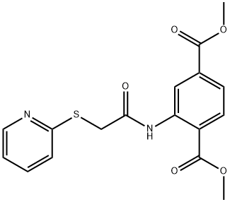 dimethyl 2-{[(2-pyridinylsulfanyl)acetyl]amino}terephthalate Struktur