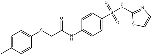 2-[(4-methylphenyl)sulfanyl]-N-[4-(1,3-thiazol-2-ylsulfamoyl)phenyl]acetamide Struktur