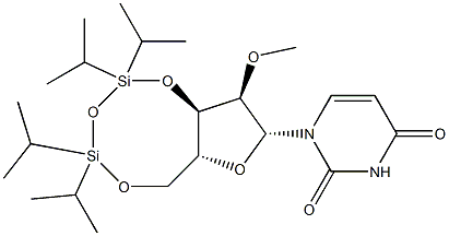 Uridine,  2'-O-methyl-3',5'-O-[1,1,3,3-tetrakis(1-methylethyl)-1,3-disiloxanediyl]- Struktur