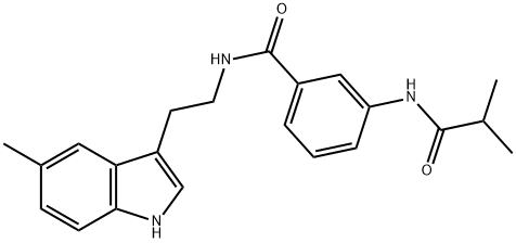 N-[2-(5-methyl-1H-indol-3-yl)ethyl]-3-[(2-methylpropanoyl)amino]benzamide Struktur