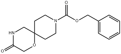 1-Oxa-4,9-diazaspiro[5.5]undecane-9-carboxylic acid, 3-oxo-, phenylmethyl ester Struktur