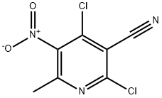 2,4-dichloro-6-methyl-5-nitro-nicotinonitrile Struktur