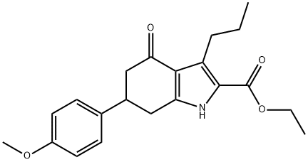 ethyl 6-(4-methoxyphenyl)-4-oxo-3-propyl-4,5,6,7-tetrahydro-1H-indole-2-carboxylate Struktur