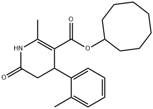 cyclooctyl 2-methyl-6-oxo-4-(o-tolyl)-1,4,5,6-tetrahydropyridine-3-carboxylate Struktur