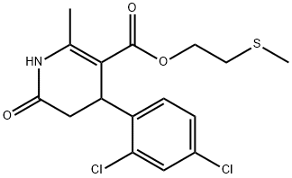 2-(methylthio)ethyl 4-(2,4-dichlorophenyl)-2-methyl-6-oxo-1,4,5,6-tetrahydropyridine-3-carboxylate Struktur