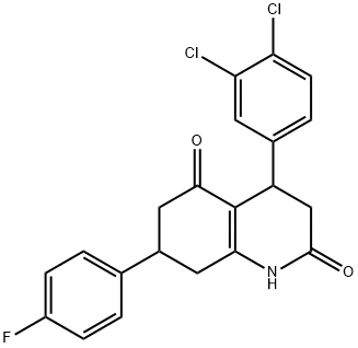 4-(3,4-dichlorophenyl)-7-(4-fluorophenyl)-4,6,7,8-tetrahydroquinoline-2,5(1H,3H)-dione Struktur