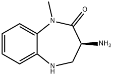 (S)-3-amino-1-methyl-4,5-dihydro-1H-benzo[b][1,4]diazepin-2(3H)-one Struktur