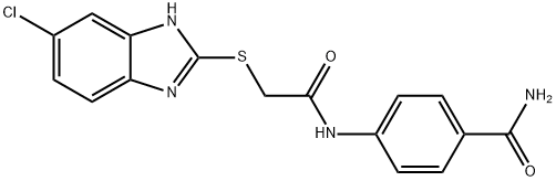 4-({[(5-chloro-1H-benzimidazol-2-yl)sulfanyl]acetyl}amino)benzamide Struktur