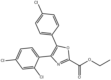 Ethyl 5-(4-chlorophenyl)-4-(2,4-dichlorophenyl)oxazole-2-carboxylate Struktur