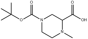 4-Methyl-piperazine-1,3-dicarboxylic acid 1-tert-butyl ester Struktur