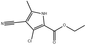 Ethyl 3-chloro-4-cyano-5-methyl-1H-pyrrole-2-carboxylate Struktur